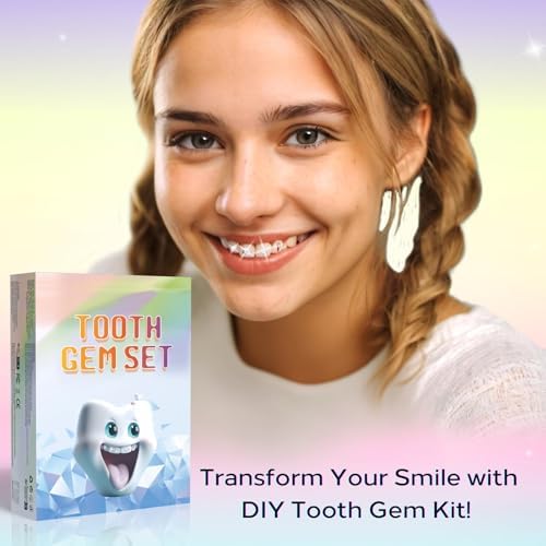 Fiorland Tooth Gems Kit for Teeth with Light, 2025 New Professional 140 Pcs DIY Gem Jewelry for Man Women Sparkling Crystals (D)