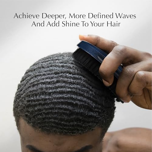 Red by Kiss Premium Pocket Wave Brush Hard – Bow Wow Curved Palm Brush for 360 Waves, High Density Hard Bristles for Coarse or Long Hair, Travel Cover, Ideal for Wolfing & Durag Use