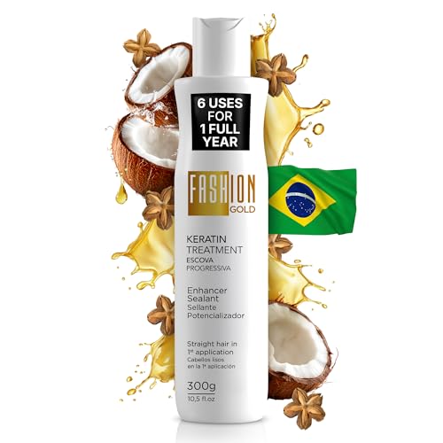 Keratin Hair Treatment, 6 USES per Bottle, Keratina para Alisar el Pelo, Alisado Brasileño Keratina Permanente, Alisados Organicos SIN FORMOL, Nanoplastia, 300 grs