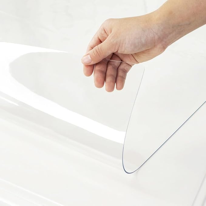 Warmstar Clear Table Cover Protector 18 x 60 Inch,1.5mm Thick Plastic Table Cover Rectangle,PVC Clear Table Protector,Desk Protector Mat for Kitchen, Dresser, Writing Desk，Dining Room Table
