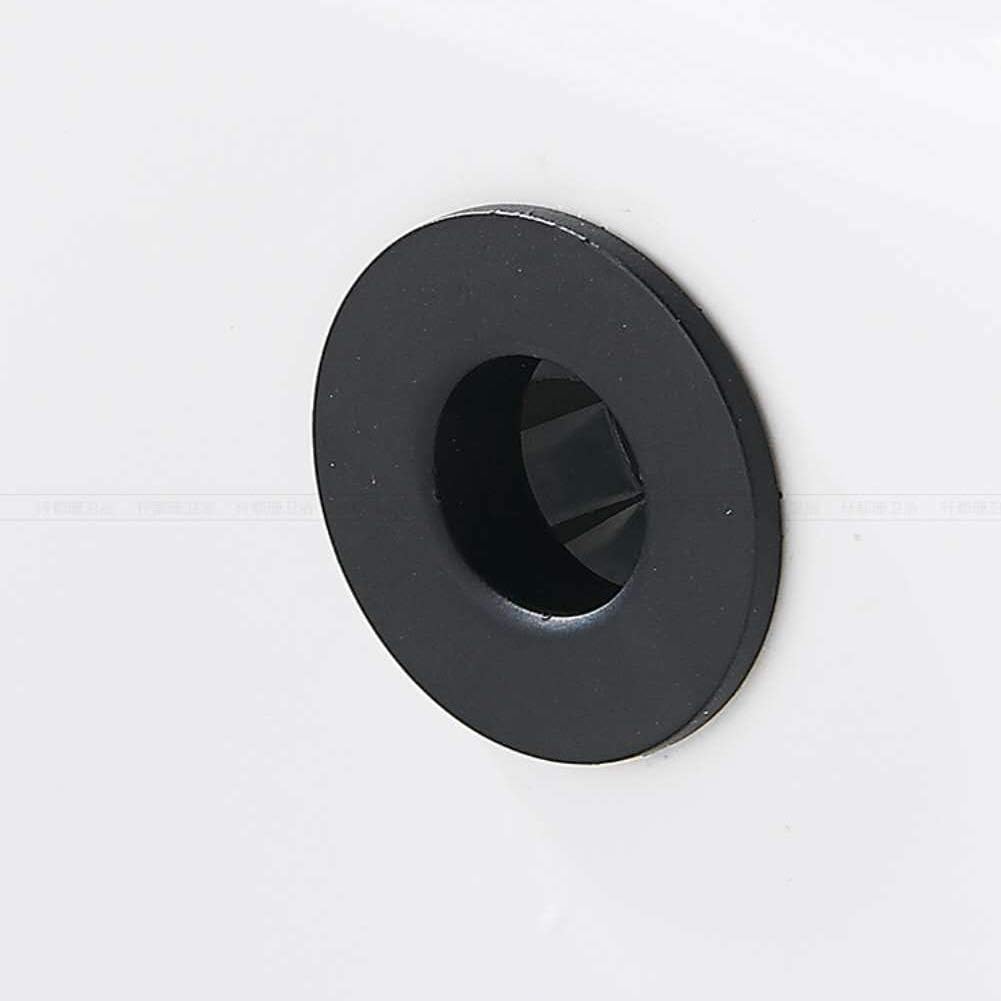 Sink Basin Trim Overflow Cover Brass Insert in Hole Round Caps Matte Black 2 PCS