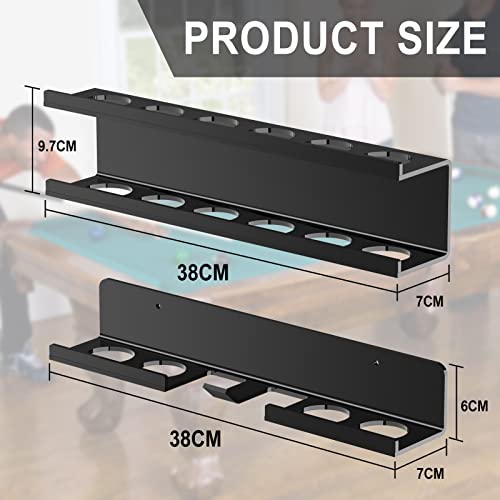 Cosmos Acrylic Billiard Ball Storage Shelf Set Pool Ball Wall Mount Rack Pool Accessory Wall Holder for 16 Balls Billiard Pool Ball Cue Ball Billiard Ball Rack in Billiard Room Bar (Solid Black)