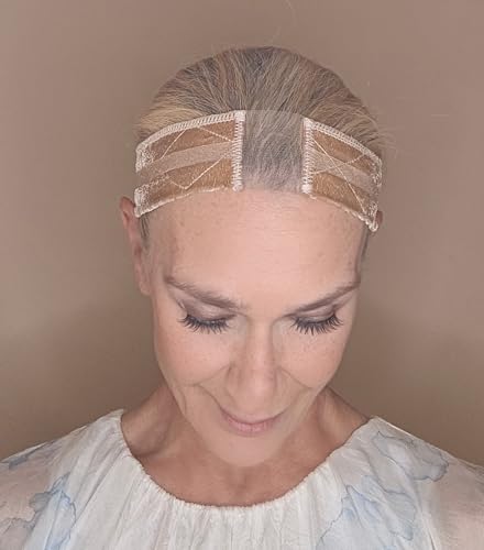 Velvet Grip Wig Band | Silicone and Lace | Adjustable for Lace Front Wigs (Beige)