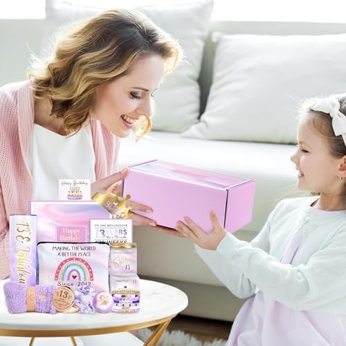 13th Birthday Gifts for Girls, Gifts for 13 Year Old Birthday Girl, 11PCS Unique 13th Birthday Gifts Ideas for Her, Daughter, 13 Fabulous Gifts, 13th Birthday Decorations for Girls, 13th Purple Gifts