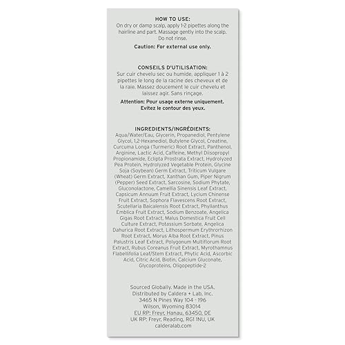 Caldera + Lab The Hair Serum | Men’s Thickening Serum for Thinning & Receding Hair, Supports Fuller & Stronger-Looking Hair, Dermatologically Tested - All Hair Types