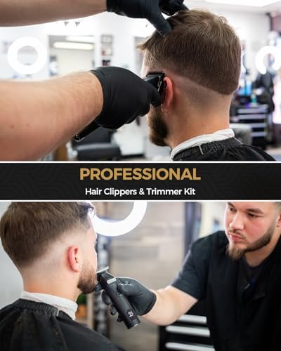 YiLFo Hair Clippers for Men - Professional Barber Clippers, LED Display Trimmer, T Liners Edgers, Shaving Kit