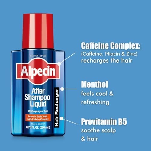 Alpecin After Shampoo Caffeine Liquid 6.76 fl oz (Pack of 1) I Topical Solution for Men's Thinning Hair I Promotes Natural Hair Growth I Sulfate Free with Concentrated Caffeine