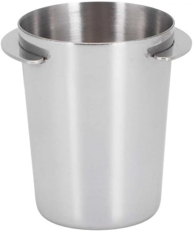 Coffee Dosing Cup 51mm, Stainless Steel Espresso coffee Dosing Cup Espresso coffee Machine Accessories, Coffee Powder Feeder Part coffee Grinder Powder cup Compatible (2, Silver, 51mm)