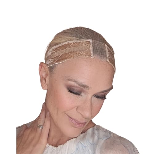 Velvet Grip Wig Band | Silicone and Lace | Adjustable for Lace Front Wigs (Beige)