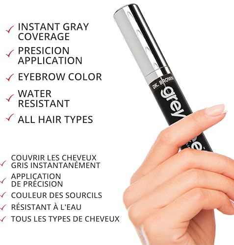 Root touch up hair mascara temporary cover conceal gray roots hair lines eyebrows mens mustache and beards Medium-Brown