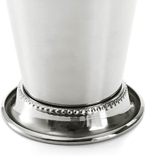ZEAYEA Set of 2 Mint Julep Cups, Classic Stainless Steel Glasses for Party Bar Home Restaurant, 12 oz Metal Cocktail Glasses for Beer Juice Beverage, Silver