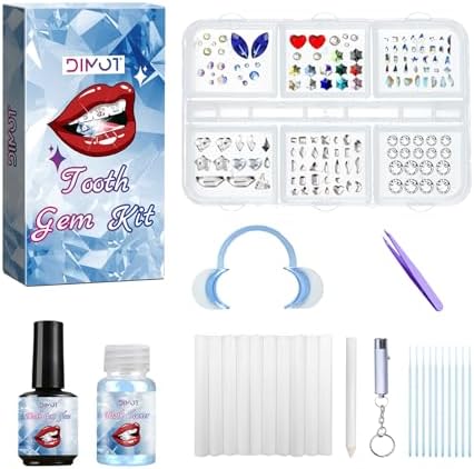 Tooth Gems Kit for Teeth Gems Kit with Light,190 Tooth DIY Gem Kit Tooth Jewelry Gems Kit 2025 New for Man&Women