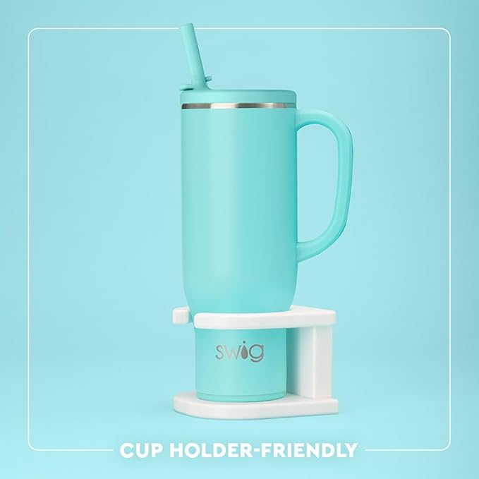 Swig Life 30oz Mega Mug, 30oz Tumbler with Handle and Straw, Large Insulated Tumblers, Cup Holder Friendly Travel Mug, Stainless Steel 30 oz Tumbler, Reusable Insulated Water Bottle (Mystique)