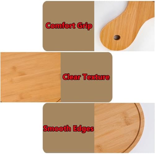 Pizza Serving Board Tray Set of 8, Wooden Lightweight Handles, Up to 13 Inches, Pizza Making Storage, Perfect for Parties and Gatherings,Light Brown,12inch