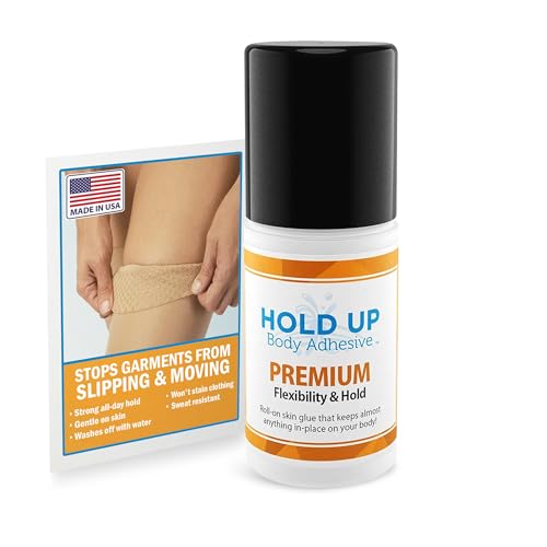 Premium – Body Glue for Dancers Roll On Skin Adhesive for Compression Socks Thigh Highs Costumes Clothing Lingerie Fashion Cosplay – 2 oz Roll On