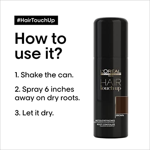 L'Oréal Professionnel Hair Touch Up - Root Concealer Spray - Blends and Covers Grey Hair, Does Not Transfer or Smear