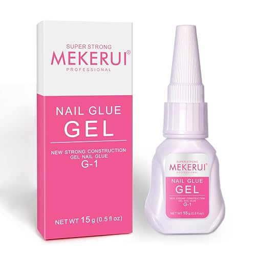 Super Strong Nail Glue Gel (15g) for Press on Nails,Drip and Clog Proof,7S Quickly Dry Without UV Light,Long-Lasting 30+Days,Waterproof Beauty Secret Professional Salon Quality (1, Nail Glue)