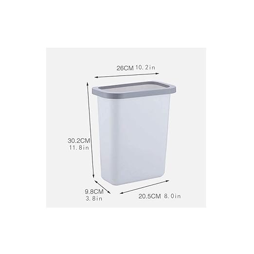 Trash Cans Hanging Waste Bin Under Kitchen Sink,Plastic Dustbins Over Cabinet Door with Top Ring to Fix Garbage Bag Outdoors and Home(White)