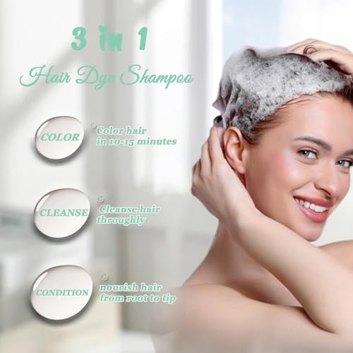 Silver Gray Hair Dye Shampoo, Instant Hair Color Shampoo, Silver Shampoo Hair Dye for Women Men, Lasting Shampoo Para Canas & Champu Para Canas, Shampoo Para Pintar el Cabello