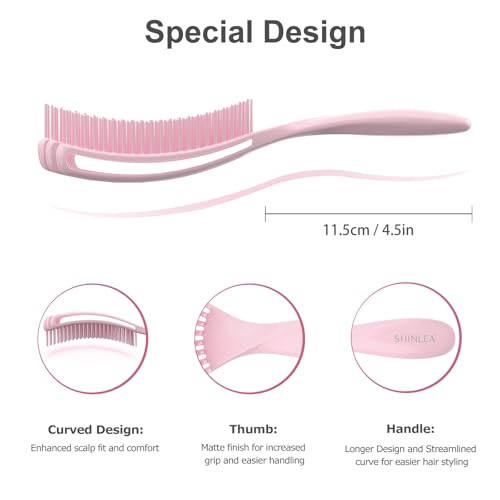Detangler Brush for Curly Hair, Hairbrush for Wet Dry Thick Thin, Easily Comb Through Curl Hair and Reduces Breakage, Curly Brush for Women Men Kid (Pink)