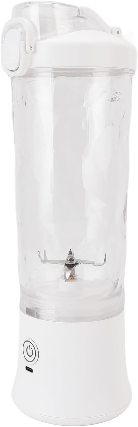 600ml Portable Blender with RGB Light,USB C Rechargeable Juicer Cup for Gym & Travel,18000RPM Stainless Steel Electric Fruit Mixer