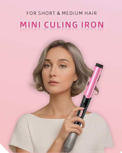DORISILK Small Barrel Curling Iron for Short and Medium Hair，1 Inch Mini Curling Wand Travel Size，Dual Voltage Curling Iron for European and International Voltage