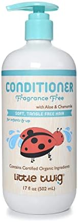 Little Twig Hair Conditioner, Natural Conditioner with Plant Derived Formula, Contains Essential Oils and Extracts, Suitable for Whole Family, Fragrance-Free, 17 fl oz.