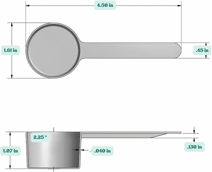 2 Tablespoon (1/8 Cup | 1 Oz. | 6 Teaspoon | 29.6 mL) Long Handle Scoop for Measuring Coffee, Pet Food, Grains, Protein, Spices and Other Dry Goods (Pack of 100)