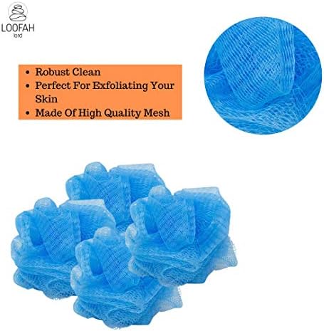 12 Blue Bath or Shower Sponge Loofahs Pouf Mesh Wholesale Bulk Lot