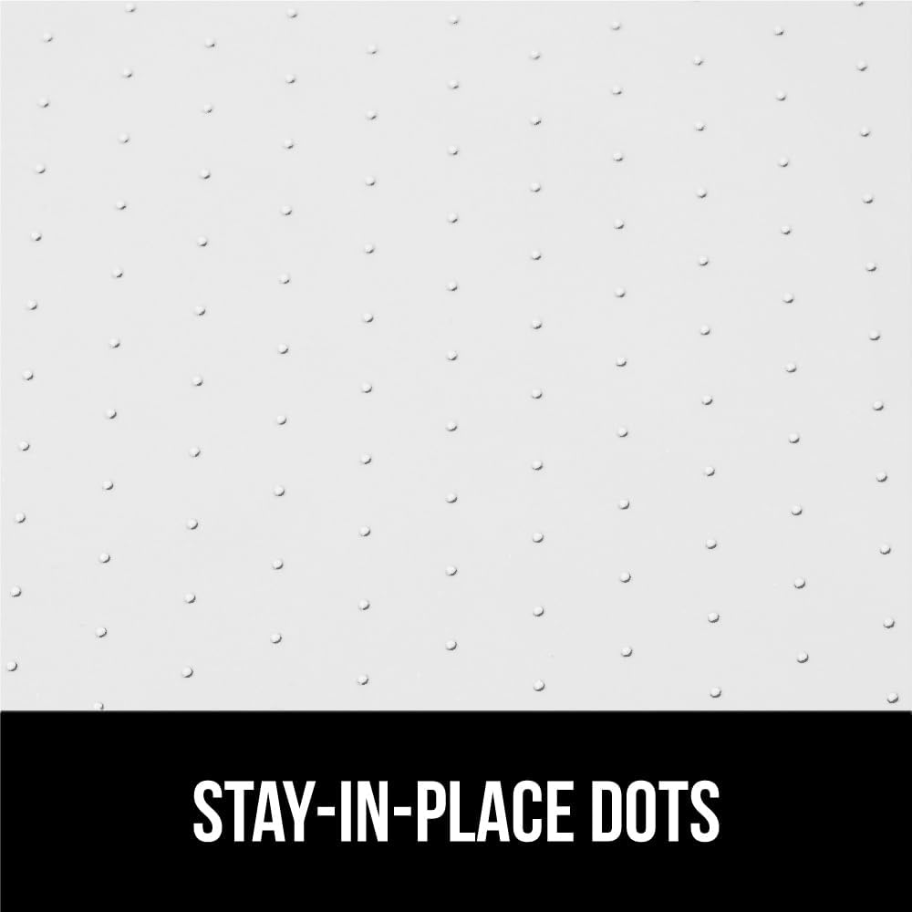 GORILLA GRIP Waterproof Silicone Under Sink Mat with Raised Lip for Kitchen and Bathroom, 46 x 22 in, Cabinet Shelf Liner Stay in Place Mats Dishwasher Safe Drawer Liner, Organizer Tray, White