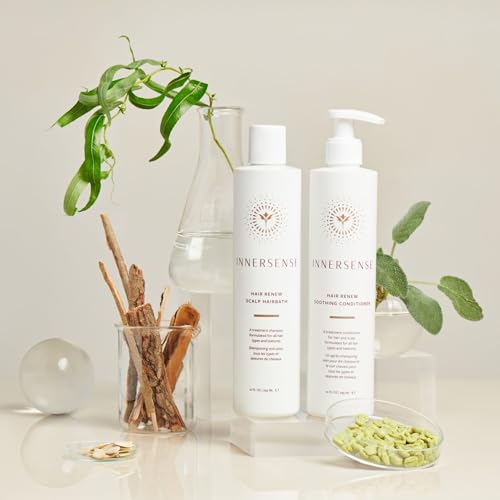 INNERSENSE Organic Beauty - Hair Renew Scalp Balance Duo | Hairbath (10 fl oz) + Conditioner (10 fl oz) | Non-Toxic, Cruelty-Free, Clean Haircare