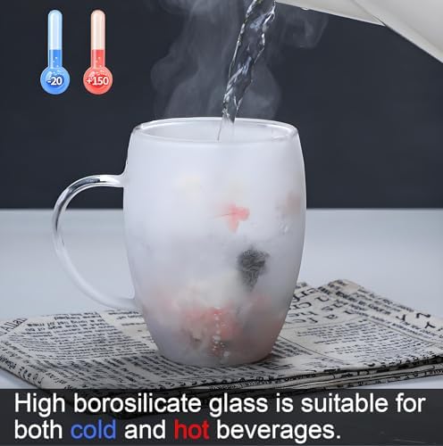 Double Wall Glass Coffee Mugs Clear Cups for Cappuccino Tea Espresso Latte Hot Beverages Glasses Birthday Gifts for Women Her