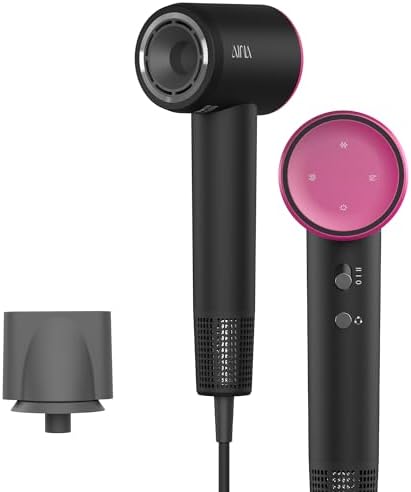 AINA Hair Dryer, Blow Dryer - Brushless Motor, 110,000 RPM Lightweight, Ionic Travel 110V/ALCI Plug(Sexy Rose)