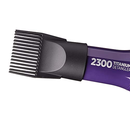 RED by Kiss Titanium 2300 Detangler Dryer 4X Faster Straightening 3 Bonus Titanium Detangler Pik Included (Hair Dryer)