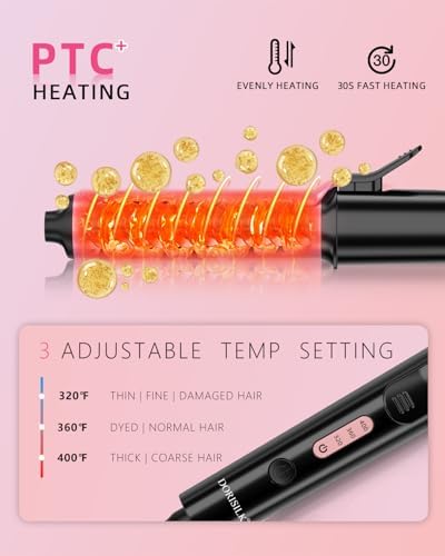 DORISILK Small Barrel Curling Iron for Short and Medium Hair，1 Inch Mini Curling Wand Travel Size，Dual Voltage Curling Iron for European and International Voltage