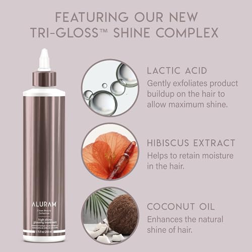 ALURAM High Shine Glossing Treatment with Tri-Gloss Shine Complex, Nourishes & Conditions for a Weightless, Glossy Finish, Color-Safe Formula for All Hair Types, 9.75 fl oz