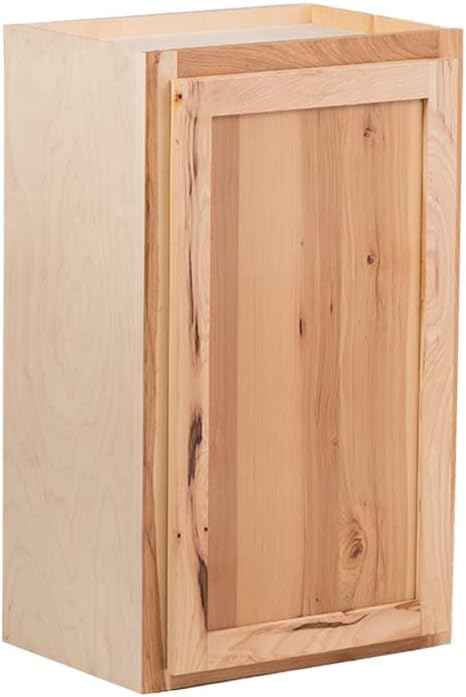 Quicklock RTA (Ready-to-Assemble) 42" Tall Wall Kitchen Cabinets - Shaker Style | 100% Hardwood | Made in America | Soft Close Hardware (Rustic Hickory, 12" D x 9" W x 42" H)