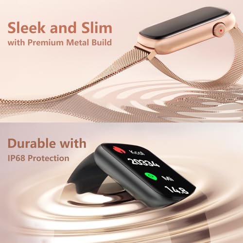 FITVII Slim Fitness Tracker with Blood Oxygen, Blood Pressure, 24/7 Heart Rate and Sleep Tracking, IP68 Waterproof Activity Trackers and Smart Watches with Step Tracker, Pedometer for Women