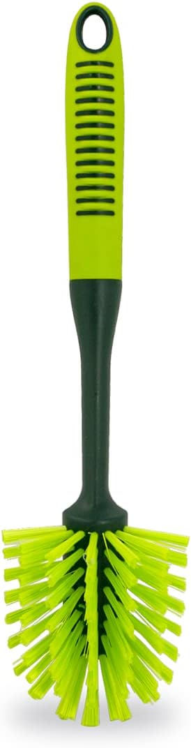 Pine-Sol Long Handle Dish Brush – Heavy Duty Bristle Kitchen Scrubber, Safe with Non-Stick Cookware