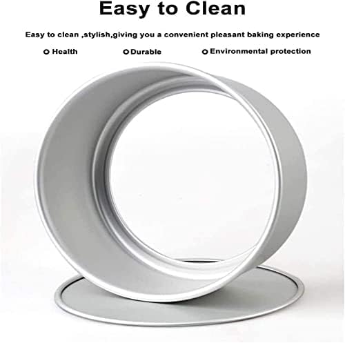 EXGOX 2 Pack 10-Inch Non-Stick Deep Aluminum Round Cake Pan With Removable Bottom For Wedding/Birthday/Christmas Cake Baking Round Cake Tin Set With Loose Base