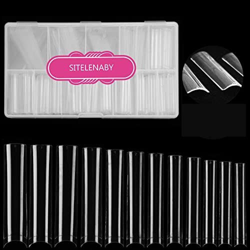 No C Curve 3XL Square Nail Tips-Clear Acrylic Nails Square Shape Nail Tips SITELENABY 360 pcs Flattened Half Cover False Nails for Nail Salons and DIY French ABS Nail Art Tips 12 Size