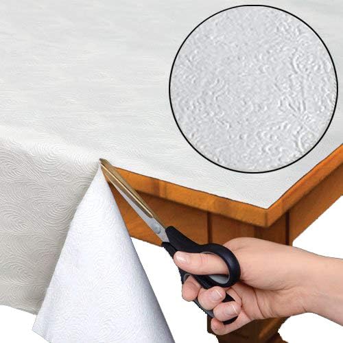 Home Bargains Plus Quilted Heavy Duty Table Pad Protector with Flannel Backing, Cut to Fit, Heat Resistant, Wipe Clean, Protects Table from Spills and Scratches, White, 60” x 120” Rectangle