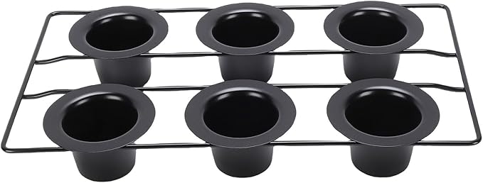 Bewinner 6 Cup Non Stick Popover Pan | Carbon Steel Bakeware for Muffins, Cupcakes & Pudding, Easy, Dishwasher Safe
