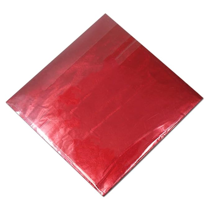 PABCK 500 Pcs 5 Colors Chocolate Candy Wrappers Aluminium Foil Wrapping Papers Square Sweets Lolly Paper Food Tin Foil Wrappers for Candy Packaging Decoration (3.54x3.54 inches)