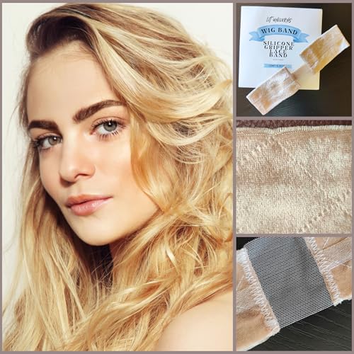 Velvet Grip Wig Band | Silicone and Lace | Adjustable for Lace Front Wigs (Beige)