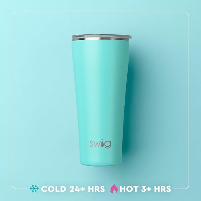 Swiglife 32oz Insulated Tumbler, Travel Coffee Tumbler with Lid, Cup Holder Friendly Travel Coffee Mug, Stainless Steel with Lid (Garden Party)