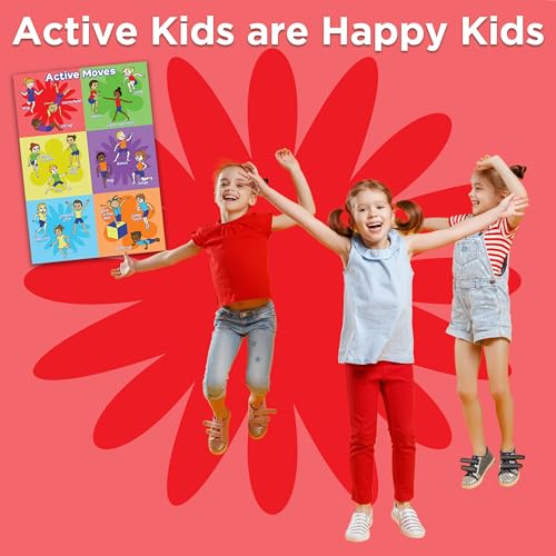 Covelico Physical Therapy Posters, 1 x A3 Laminated Poster for Kids, Physical Education Equipment for Elementary Classroom Exercise, Essential PE Teacher Supplies - Engaging PE Posters for PE Class