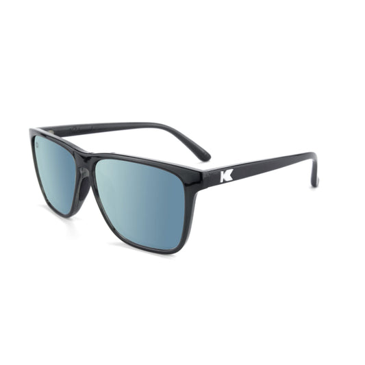 Knockaround Fast Lanes Sport - Polarized Sunglasses For Running & Fitness (Jelly Black Frame/Sky Blue Lenses)
