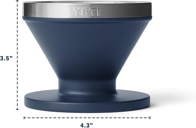 YETI Pour Over Coffee Maker Accessory Ramblers, Designed for Perfect Coffee Extraction Anywhere, Stainless Steel, fits any V60 Filter, White