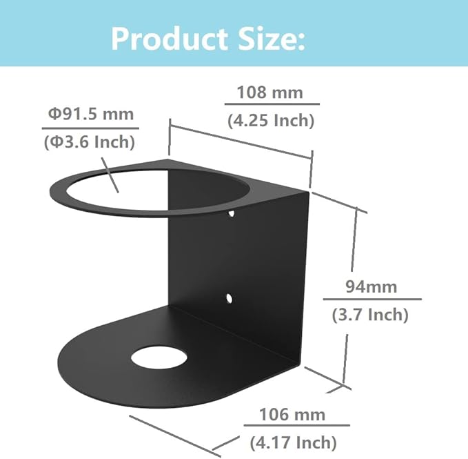 JINGCHENGMEI 1 Spray Bottle Holder, Steel Wall Mount Storage Organizer for All-Purpose at Garage and Home (SBH-1B1Pc)